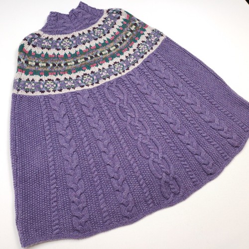 Ralph Lauren Cable Knit Cape UK 8 10 Women Fair Isle Poncho Wool Cashmere Vintag - Picture 13 of 15