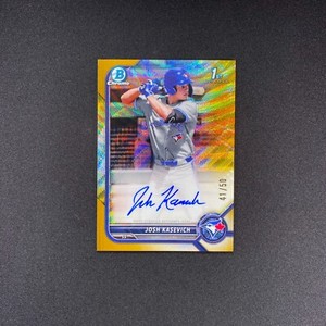 2022 Bowman Draft Josh Kasevich 1st Chrome Auto /50 Gold Shimmer Refractor