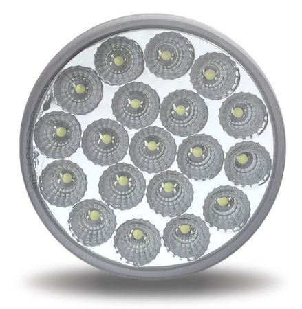 (4) 19 LED Trux Dual Revolution 4" Round Clear Lens Stop Tail Back-Up Flange Kit - Foto 4 di 11