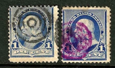 Sc #219 Black & Purple Targets 1 Cent Franklin Banknote 1890-93 US 82E47