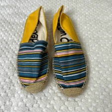 NWOT. Sam Edelman Verona Espadrilles 9.5 M Sunny Yellow Canvas with Stripes