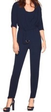 White/House Black/Market Women  s Jumpsuit Navy Blue Size 8 M 