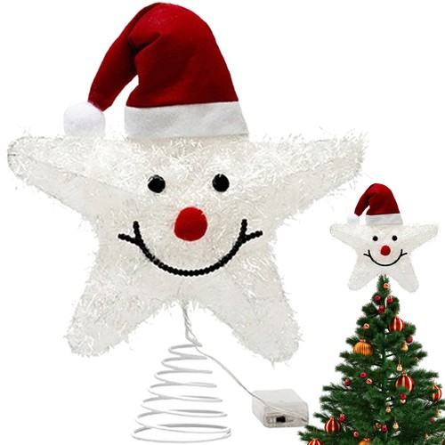 Christmas Tree Star Topper with LED Lights 10-inch Metal Golden Star Tree Topper - Picture 4 of 12
