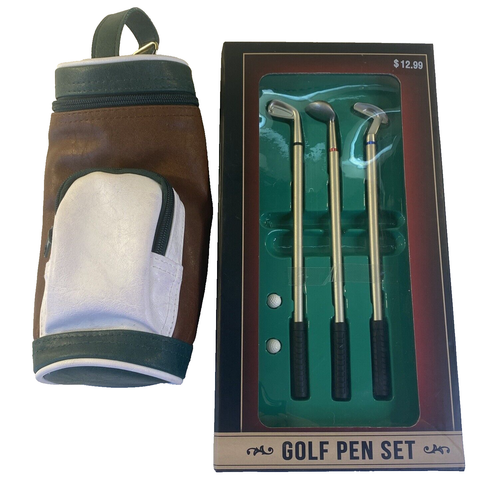 Golfstift 3er Set Stifte schwarz rot blau Tinte Golf Büro Geschenk Strumpf Füller