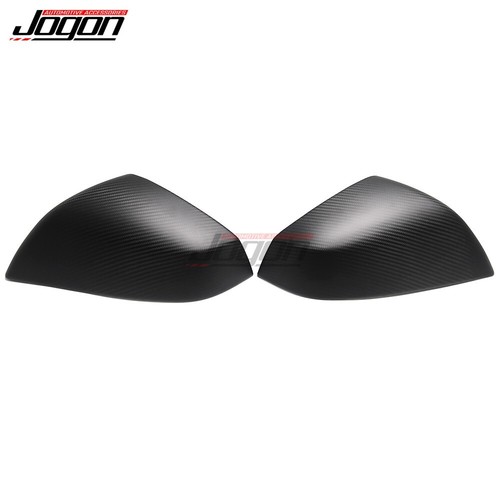 Matte Carbon Fiber Side Rearview Mirror Caps Cover For Tesla Model S 2022-2023 - Picture 7 of 9