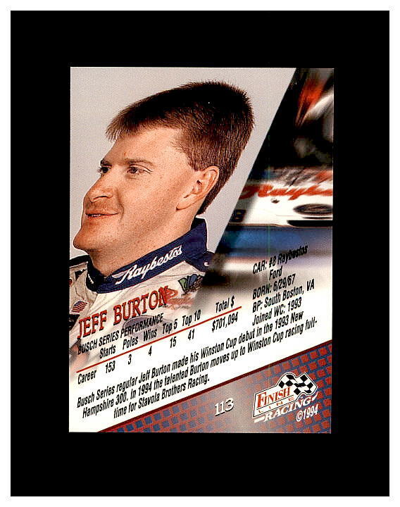 1994 FINISH LINE RACING NASCAR TRADING CARDS #1-150 YOU PICK SEE SCANS - Picture 225 of 299