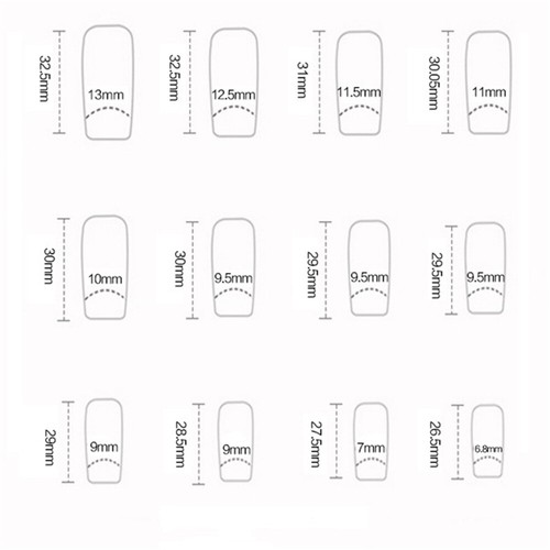 Eatra Long Square Press-On Fake Nails Irregular Gold French Stars Manicure 24pcs - Bild 3 von 7