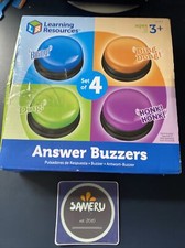 USED LEARNING RESOURCES ANSWER BUZZERS WORKS GREAT SET OF 4 BUZZERS FREE SHIP