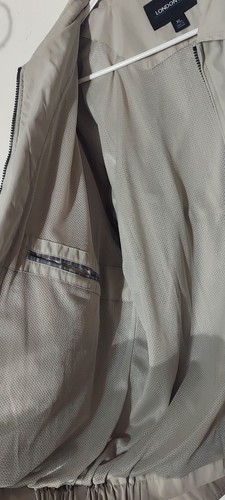 London Fog Full Zip Ivory Colored Microfiber Men's Collared Jacket Size XL - Picture 7 of 11