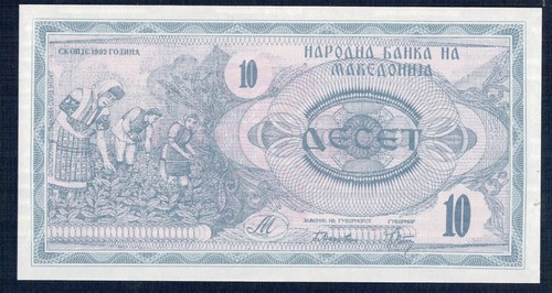 Mazedonien - 10 Denar 1992 P.M.N° 1 Fior De Printé - Gian 3 - Bild 1 von 2