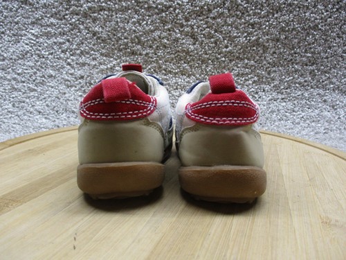 Gap Baby Shoes Infant Boys Size 7 Canvas Red Blue Beige Casual Baby Gap EUC - Picture 7 of 10