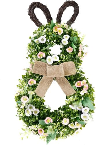 24 Inch Easter Bunny Wreath Spring Wreath Bunny Shaped Artificial Flower Wreath
