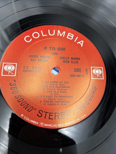 4 To Go! Andre Previn Herb Ellis Shelly Manne Ray Brown LP Vinyl Record - Picture 4 of 6