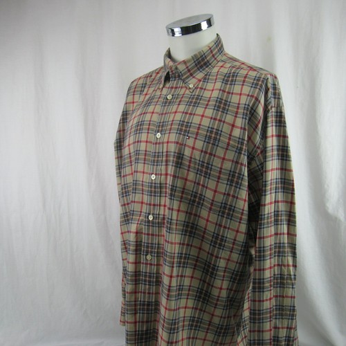 Tommy Hilfiger Men's Dress Shirt Plaid Multi Color XL 33 Sleeves 18 collar - Picture 7 of 12