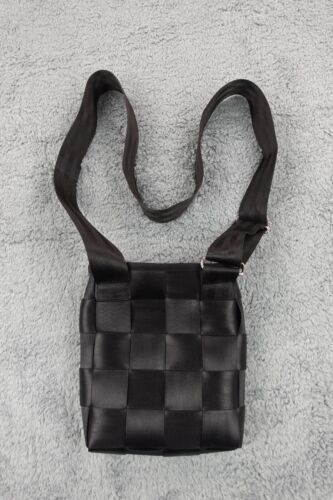 Vintage Harveys Original Seatbelt Crossbody Shoulder Bag Black 9x9 USA Made - Picture 2 of 5