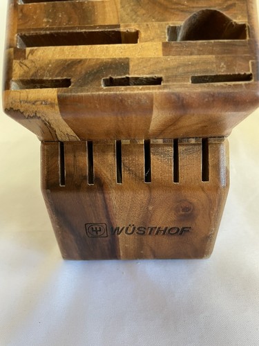 Wusthof 17 Slot Knife Storage Block Solid Natural Wood BLOCK ONLY - Picture 7 of 10