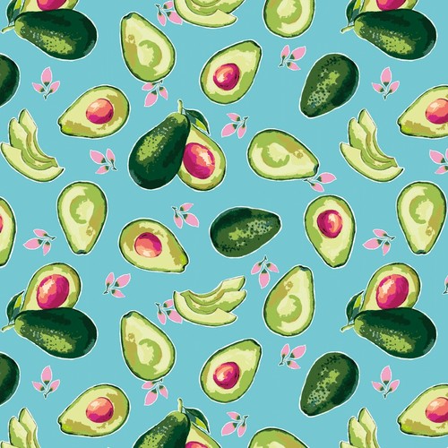 LUCY JUNE ~ AVOCADOS in Aqua Blue ~ Riley Blake ~ By-the-Yard - Afbeelding 1 van 2