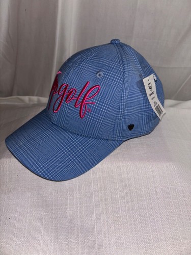 Top Golf verstellbare Damen Baseballmütze neu mit Etikett NEU blau pink kariert - Bild 2 von 4