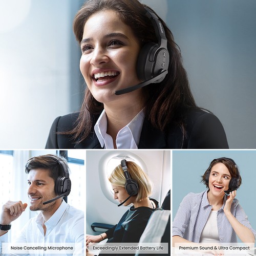 Wireless Bluetooth Headset Headphone mic Single/Dual Ear For Office/Driving/Home - Picture 14 of 16