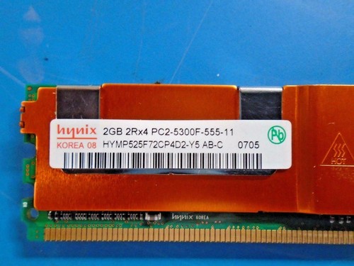 HP 2GB PC2-5300F HP Proliant Server Memory 398707-051 HYMP525F72CP4N3-Y5 HINIX - Picture 1 of 1