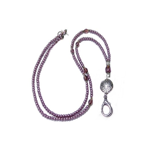 Beaded Necklace Lanyard holder work id badge, with pearls color choice - Bild 12 von 16
