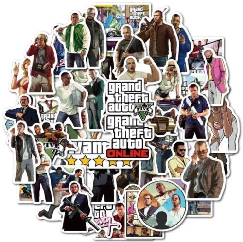 10 Adesivi Random GTA Grand Theft Auto Tema Resistenti all'acqua - Foto 2 di 7