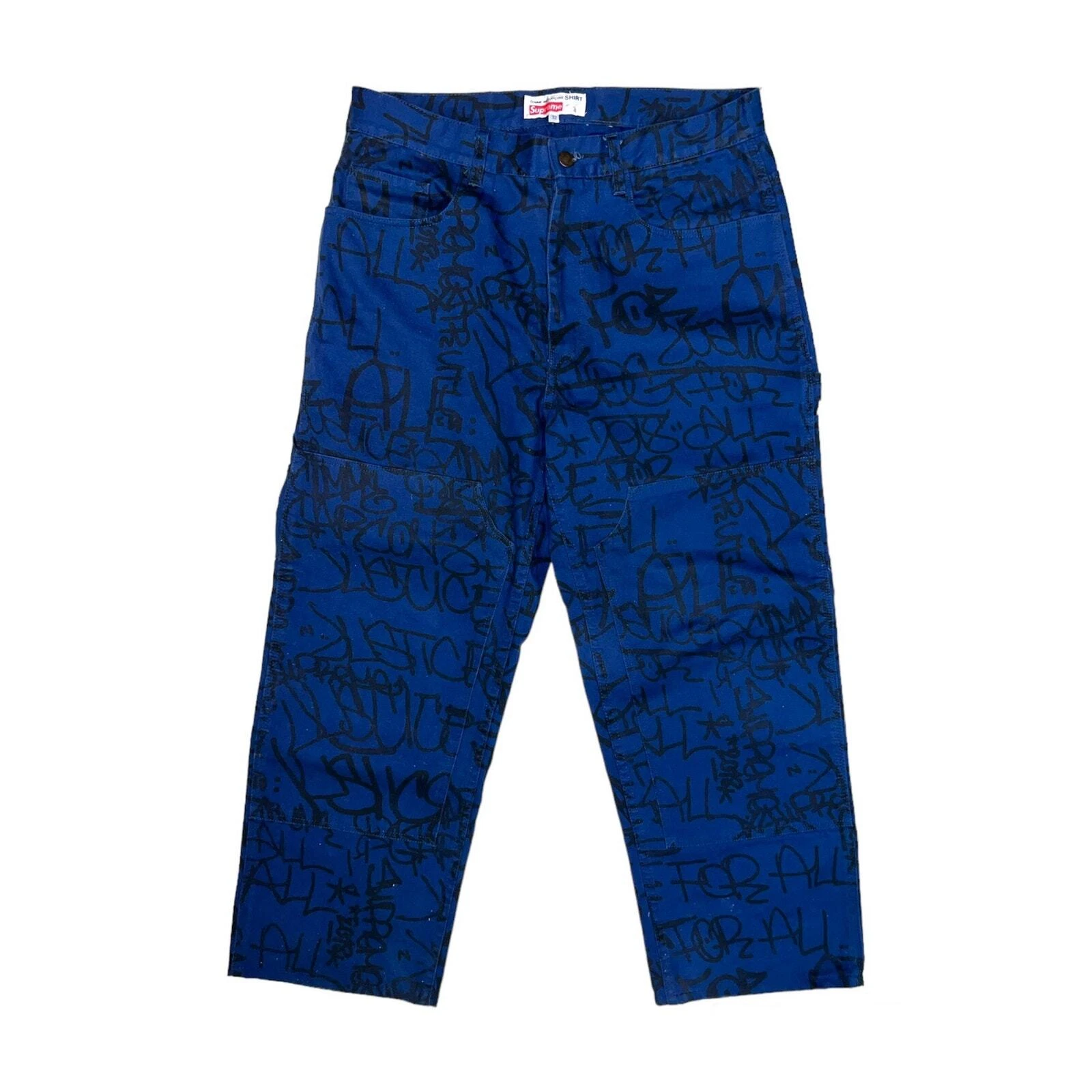 Pantalon de menuisier graffiti peintre toile Supreme x Comme Des Garçons