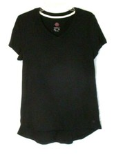 New Isaac Mizrahi Essentials V Neck Shirt Black Small Pull On A286116 Women ZJ23