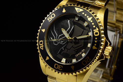 Invicta Herren 44mm Marvel Black Panther Limited Edition Gold Quarz Uhr 29686 - Bild 9 von 15