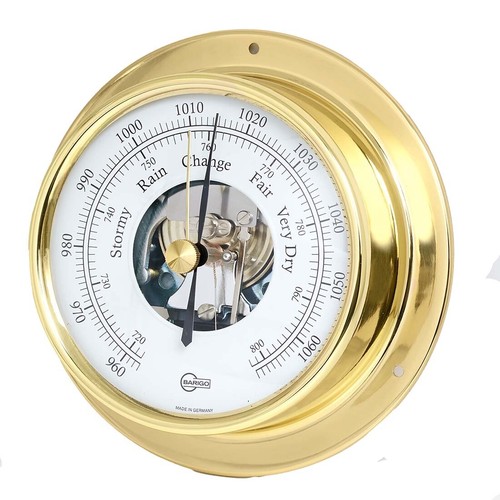 Barigo Barometer Messing Tempo poliert offene Skala 110mm x 32 mm - 第 1/4 張圖片