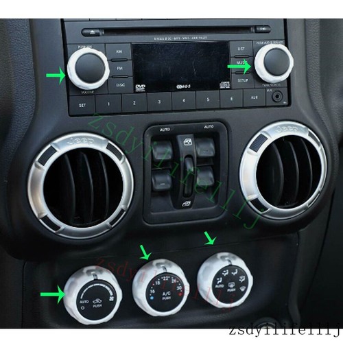 5x For Jeep Patriot 2009-2017 Car Console AC Switch Knob Ring ABS White Trim - Imagen 2 de 2