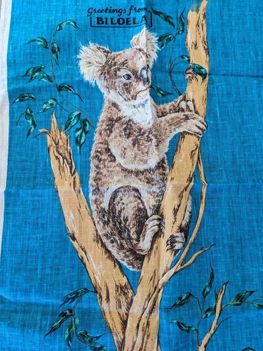 Vintage Koala Linen Teatowel Greetings From Biloela - Foto 4 di 4
