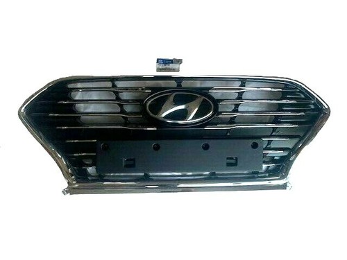 BUMPER RADIATOR SIGHT SHIELD COVER & GRILLE GRILL SONATA 2018-19 WITH OEM EMBLEM - Picture 6 of 10