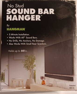Soundbar Wall Mount Hangman No-Stud Sound Bar Hanger