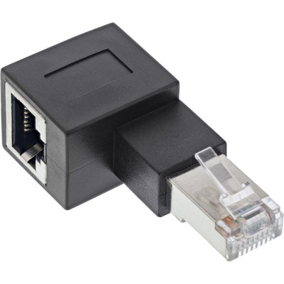 3 x InLine Patchkabel-Adapter Cat.6A RJ45 Stecker/Buchse 90° links gewinkelt