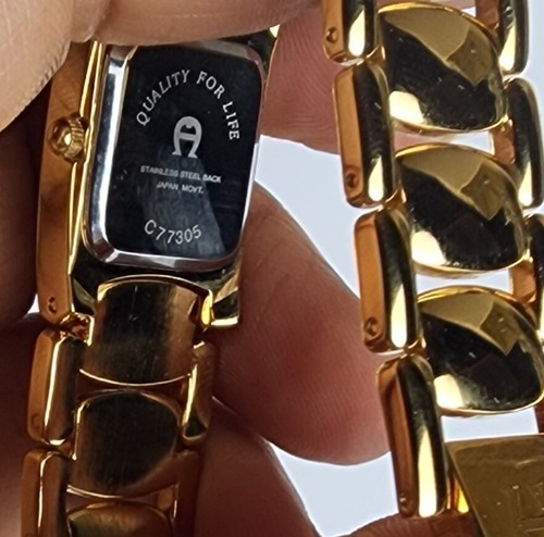 Vintage Etienne Aigner Women's Watch Gold Tone Crystals Accent, w/ Case - Picture 3 of 12