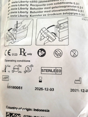 Medela Invia Liberty Canister With Solidifier 0.3l REF 087.0012 EXP. 03/12/26 - Picture 2 of 3