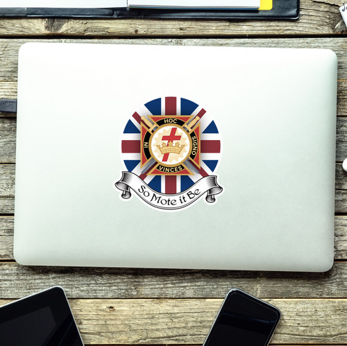 Knights Templar Masonry Vinyl Decal - Union Jack Flag Design - UV Laminated - Picture 2 of 4