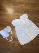 Vintage by ALEXIS Christening Gown Lace Smock Elegance  Bonnet 6-9M    tb5m16