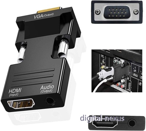 HDMI to VGA Adapter Converter Audio & Video Cable HDTV 1080P 60Hz for PC, Laptop - Picture 8 of 9