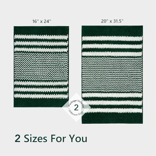 Starryle Bathroom Rugs Set 2 Piece, Extra Soft 20" x 32" Plus 16" x 24" Hunter - Bild 5 von 6