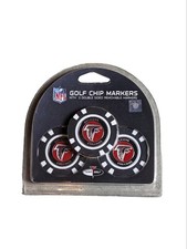 NFL Atlanta Falcons Large Golf Chip Ball Markers Set Of 3 Removable Double Sided