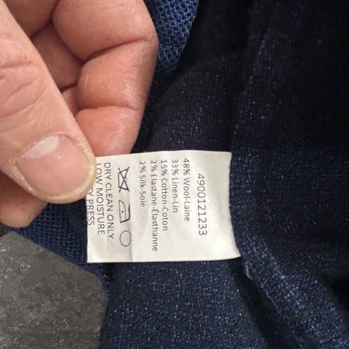 Bespoke Long Sleeve Button Up Shirt Men L Navy Guabello K-Easy Fabric by Prices’ - Picture 14 of 20