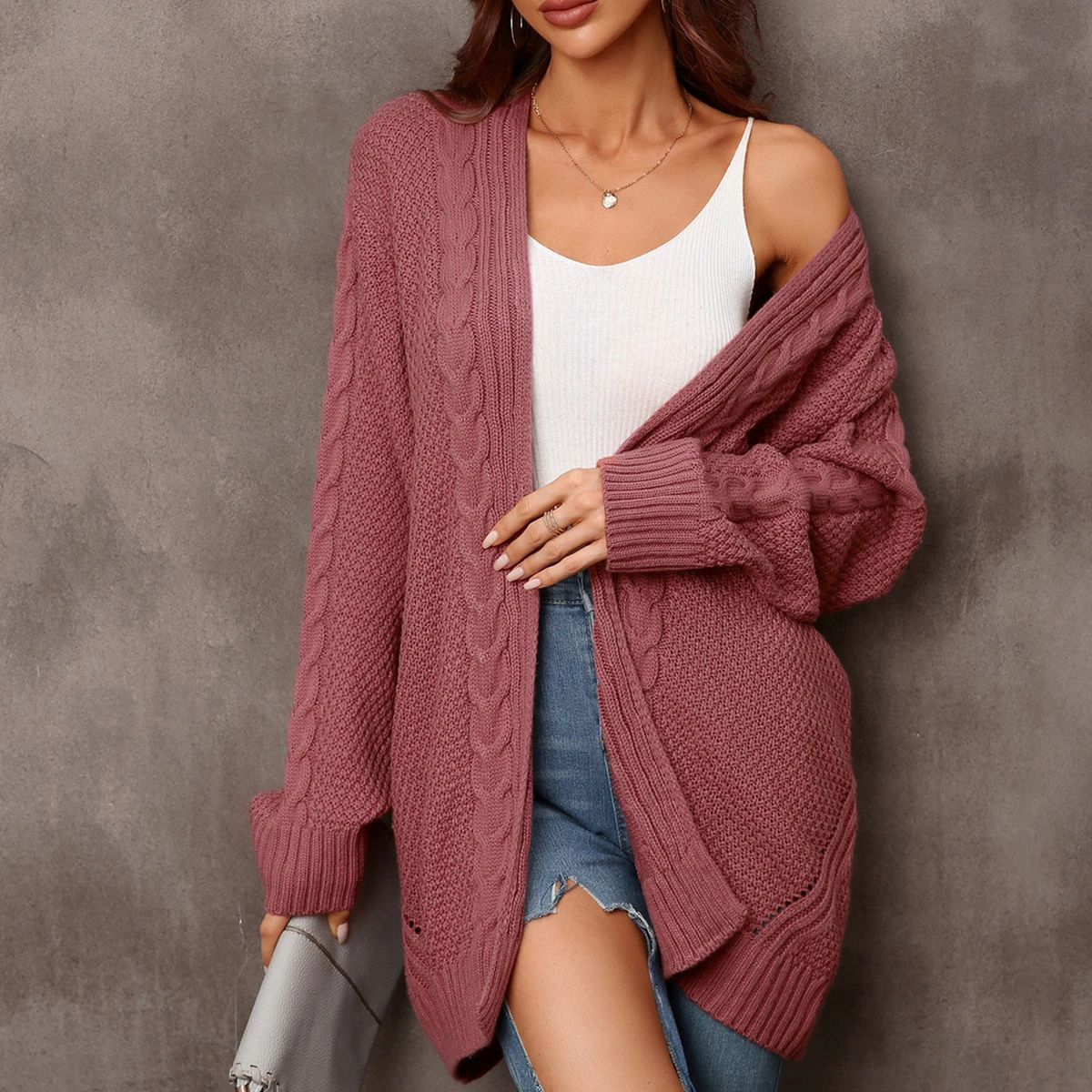 Open front sweater outlet