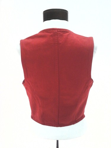 CALVIN KLEIN Jeans Denim Vest Ck Red Military USA Made VTG 90s Women's M RARE - Picture 6 of 8
