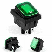 1× RLEIL RL2-102 Waterproof IP65 Car Rocker Switch 4Pin 125/250VAC Green P1