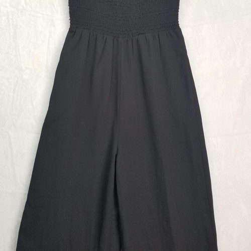 Lulus Fond Of You Tie-Strap Smocked Wide Leg Jumpsuit Womens Medium Black - Bild 8 von 13
