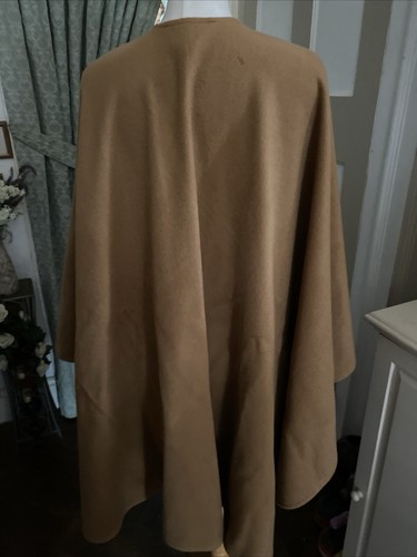 Poncho Cape Fleece Jacket Wool/Cashmere Vintage One Size Warm OSFA - Picture 6 of 13