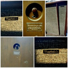 Vintage Antique Set of WHARFEDALE W70 SPEAKERS 24&quot; x 21&quot; x 13&quot;  			
