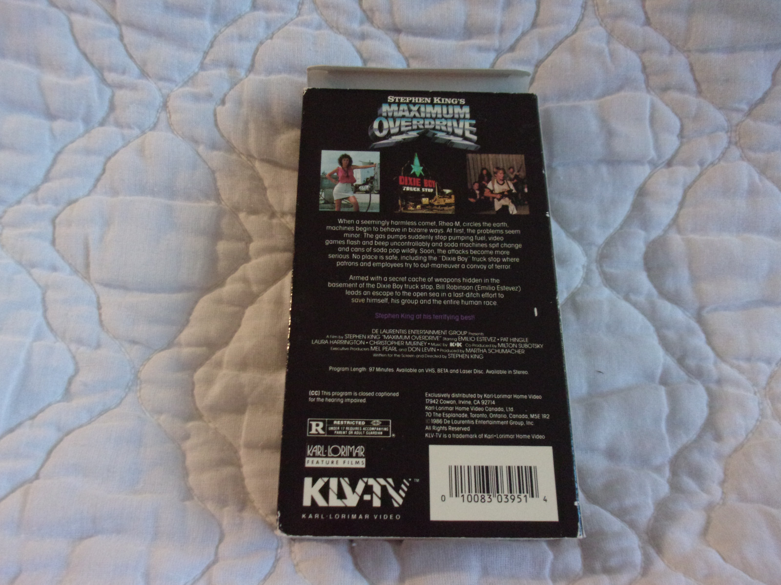 STEPHEN KING'S MAXIMUM OVERDRIVE VHS 80'S HORROR EMILIO ESTEVEZ AC/DC